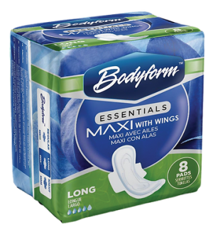 1.99 BODYFORM LONG 8 PADS MAXI WITH WINGS 