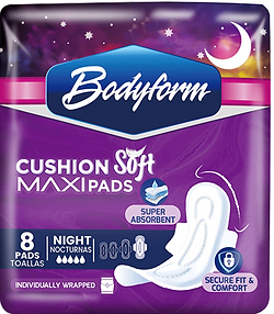 1.99 BODYFORM NIGHT 8 PADS MAXI WITH WINGS