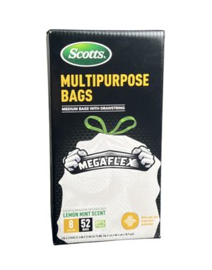 6.99 SCOTTS MULTIPURPOSE BAGS PARFUM MENTHE CITRON 8 GALLON 52 BAGS 