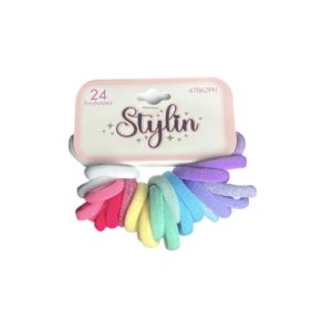 STYLIN HAIR PONYHOLDER 24 PCS COLORFUL