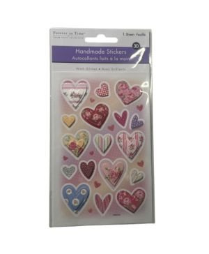 HANDMADE STICKER GLITTER LOVE HEARTS