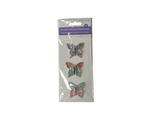 1.99 ACRYLIC FOIL EMBELLISHMENTS BUTTERFLY 