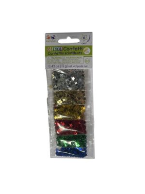 GLITTER CONFETTI 6 COLOR STARS PRIMARY