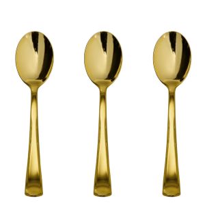 7.99 PLASTIC GOLD MINI SPOONS 100 PCS