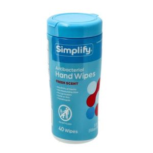 1.99 SIMPLIFY ANTIBACTERIAL HAND WIPES 40 COUNT 