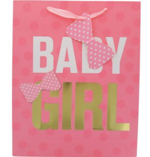 PINK BABY GIRL MEDIUM GIFT BAG  