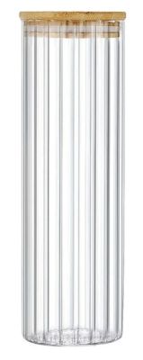 6.99 BOROSILICATE JAR BAMBOO SQUARE 2L