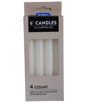 1.99 6 INCH CANDLES 4 COUNT 