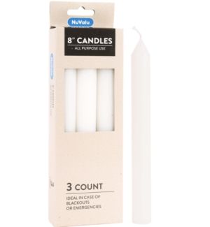 1.99 8 INCH CANDLES 3 COUNT