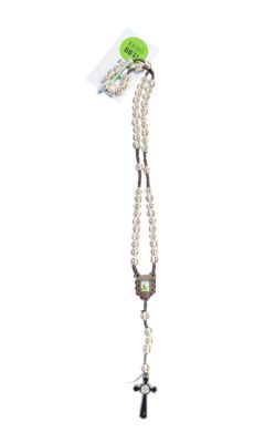 WOOD ROSARY METAL CRUCIFIX