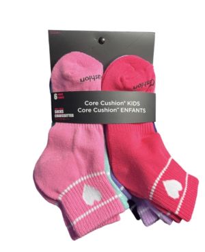 5.99 CORE CUSHION KIDS SOCKS 6 PAIRS 
