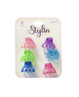 STYLIN HAIR CLIPS COLORFUL 6 COUNT