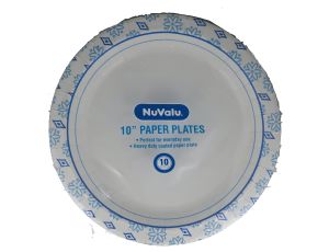 NUVALU 9 INCH PAPER PLATES 10 COUNTS