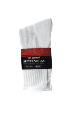 CREW SOCKS WHITE 2PR  