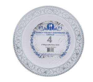 DISPOSABLE FANCY BOWL 4 INCH 4 COUNT  