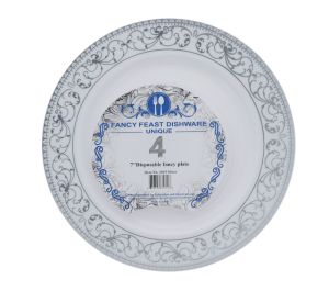 DISPOSABLE FANCY PLATE 7 INCH 4 COUNT  