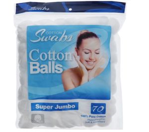 SUPER JUMBO COTTON BALLS 70 CT  