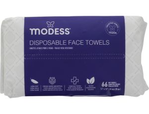 2.99 MODESS DISPOSABLE FACE TOWELS 66 COUNT