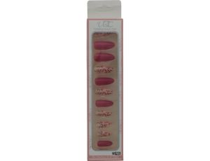 1.99 PINK FLORAL PRESS ON NAILS 12 PCS