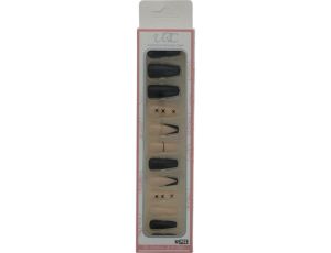 1.99 BLACK AND NUDE PRESS ON NAILS 12 PCS: