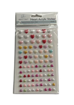 1.99 HEART ACRYLIC STICKER 100 COUNT 