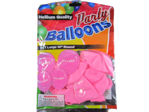 BALLOONS ITS A GIRL 10PK  
