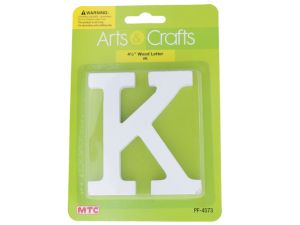  -#K 11CM WHITE WOOD LETTER - K XXX  