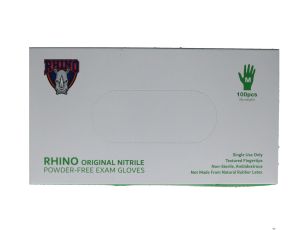 3.99 RHINO ORIGINAL NITRILE GLOVES MEDIUM 100 PACK