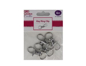 SILVER KEY RING CLIPS 4 PACK