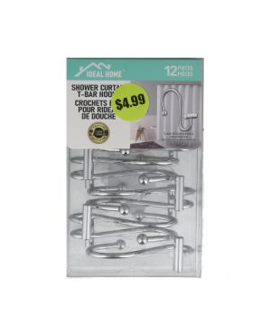 4.99 SHOWER CURTAIN T-BAR HOOKS