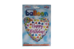 HAPPY BIRTHDAY HEART GELLI BEAN NON METALLIC BALLOON