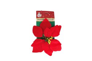 1.99 POINSETTIA CLIP 8.5IN RED