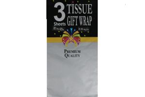 Silver Tissue Gift Wrap Paper 3 Count  