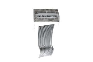 Silver Mini Plastic Forks 20 Count  