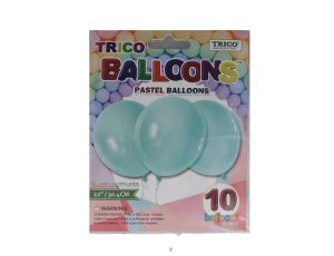 TURQUOISE PASTEL BALLOON 10 PACK 