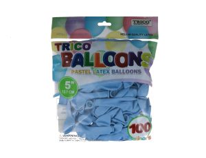 4.99 LIGHT BLUE 5 INCH PASTEL BLUE LATEX BALLOON 100 PACK