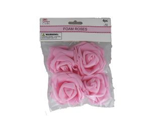 PINK FOAM ROSES 4 PC