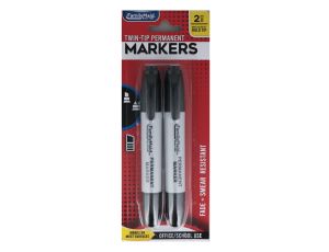 TWIN TIP PERMANENT MARKERS 2 PIECE