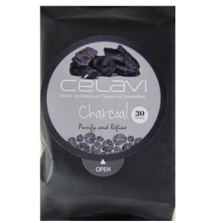 Celavi Charcoal Makeup Remover Cleansing Wipes 30 Sheets  