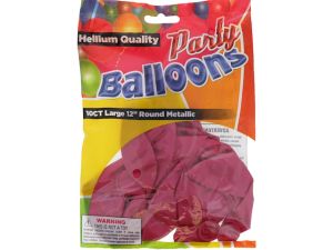 Hot Pink 12 In Large Latex Party Balloons 5 Count  