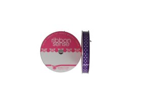 PURPLE WHITE POLKA DOT RIBBON