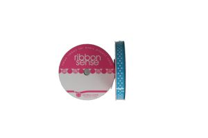 BLUE WHITE POLKA DOT RIBBON