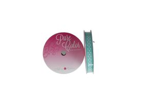 AQUA WHITE POLKA DOT RIBBON