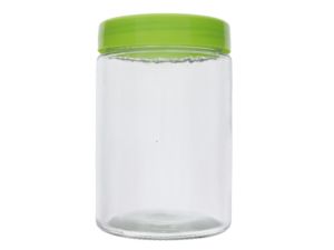 CYLINDER JAR GLASS W LID  