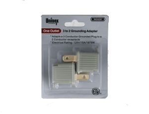 1.99 ONE OUTLET 3 TO 2 GROUNDING ADAPTER 