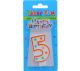 NUMERAL 5 BIRTHDAY CANDLE WITH DECORATION