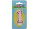 Red and White Molded Birthday Candle # 1