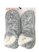 3.99 JOYSPUN KNIT SLIPPER SOCKS FAUX FUR GREY