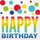 RAINBOW SPOT BIRTHDAY LUNCHEON NAPKINS 16 CT