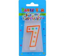 NUMERAL 7 BIRTHDAY CANDLE WITH DECORATION  